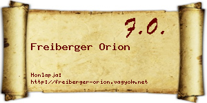 Freiberger Orion névjegykártya
